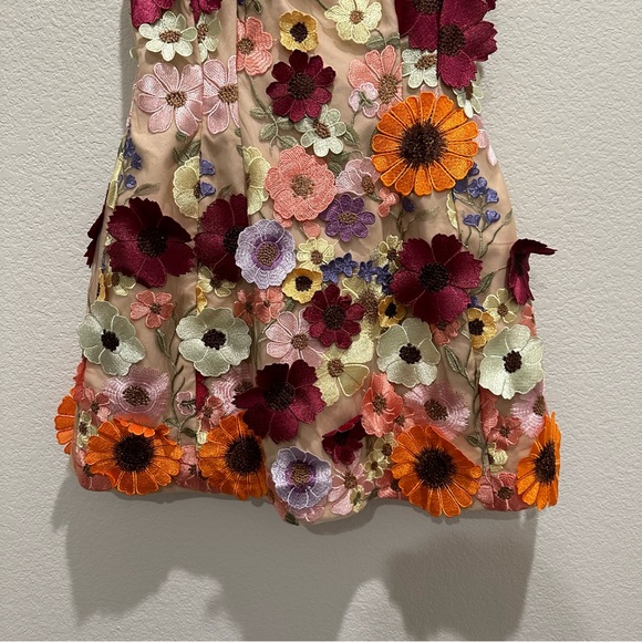 NWT Antonio Melani Sunny Multi Floral Applique Embroidered Mini Dress - Picture 4 of 11